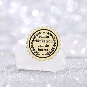 Golden laurel wreath enamel pin featuring Admin Thinks You Can Do Better slogan