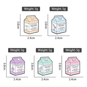 Creative milk carton enamel pins featuring CS, Nursing, Chemistry, Math and Business themes