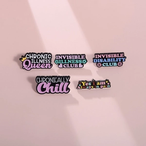 Lot de Broches en Émail Inspirantes Chronic Illness Queen Invisible Disability Club Badge en Alliage de Métal Décoration