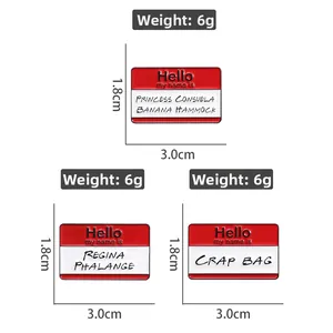 Enamel brooch set with Friends TV show quotes, 1.8cm x 3.0cm size and 6g weight details