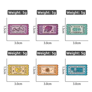 Détails des broches émaillées colorées de 3x1,5cm avec spécifications de poids de 5g