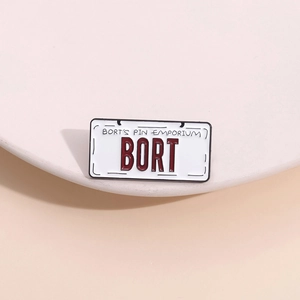 Classic BORT license plate enamel pin badge from American comedy cartoon series