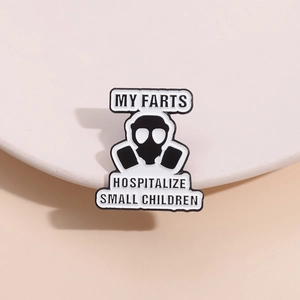 Funny Gas Mask Quote Enamel Pin Zinc Alloy Brooch Backpack Lapel Badge For Men Women Fashion Jewelry Clothing Accessory Gift