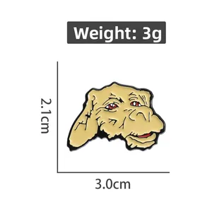 Cartoon dog enamel pin dimensions and weight detail with 3.0cm width and 3g weight