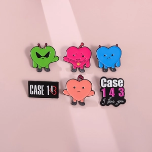 Alloy Cartoon Heart Enamel Pin Case 143 Lettering Brooch For Backpack Clothes Decor Accessories Fashion Jewelry Fan Gift