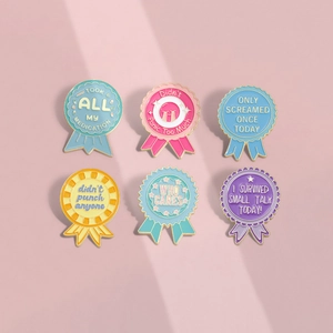 Humorous Enamel Pins Medal Brooches Award Ribbon Badges Funny Slogans Alloy Jewelry For Backpack Clothing Friends Gift