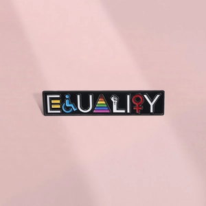 Rainbow Equality enamel pin badge with diversity symbols for clothes and bags