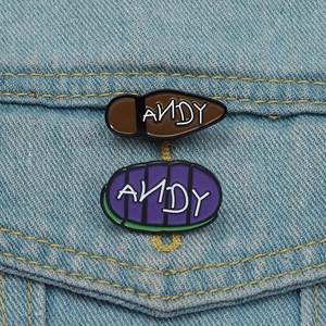 Toy Story inspired ANDY enamel pin set for backpacks and denim jacket accessories