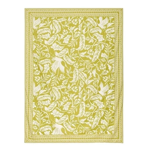 Green tropical leaf and crane print chiffon sarong beach cover up wrap