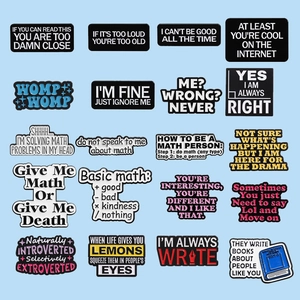 Lot de 20 épingles à slogans créatifs avec motifs géométriques et humoristiques