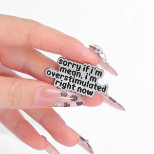 Slogan enamel pin 'sorry if i'm mean' in silver metal finish for backpacks and jackets