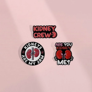 Funny Kidney Anatomy Enamel Pins Medical Humour Brooch Set Alloy Cartoon Human Organ Badge For Nurse Doctor Gift