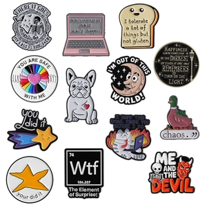 Funny Enamel Pins Cartoon Humorous Quotes Animal Brooches Zinc Alloy Badges For Clothing Backpack Decoration Unisex Gift