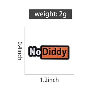 Détail montrant les dimensions et le poids de l'épingle rectangulaire No Diddy