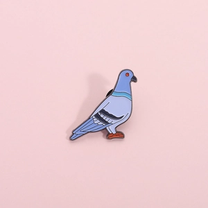 Cartoon Taube Form Legierung Emaille Brosche Pin Süße Blaue Vogel Tier Abzeichen Für Kleidung Taschen Zubehör Schmuck