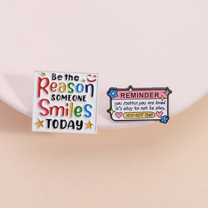 Lot de Pins Émaillés Citations Motivation Anglais Alliage de Zinc Laqué Broche pour Vêtements Sacs Badge Décoratif Cadeau