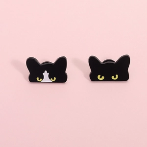 Cartoon Cat Enamel Brooch Cute Peeking Animal Alloy Pin Badge For Backpack Clothing Jacket Decoration Gift For Cat Lovers Unisex