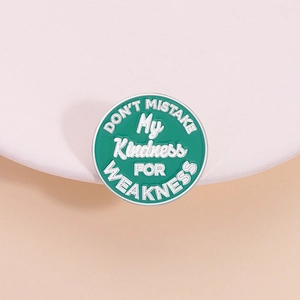 Spilla Smaltata Tonda Motivazionale Lega di Zinco Verde Distintivo Lapel Pin per Zaino Abbigliamento Accessori Gioielli