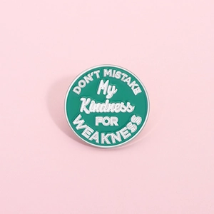 Minimalist Round Mint Green Enamel Pin Kindness Slogan Brooch Metal Lacquer Badge For Denim Jackets Bags Fashion Jewelry