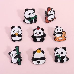Cute Cartoon Panda Enamel Pin Badge Alloy Drip Oil Animal Brooch For Clothing Backpack Decoration Jewelry Gift Accessory