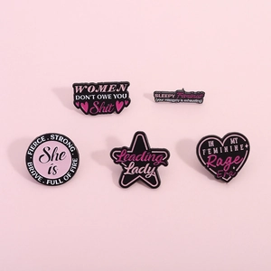 Cartoon Emaille Pin Set Feminist Slogan Brosche Legierung Herz Stern Abzeichen Für Kleidung Taschen Schmuck Geschenk Unisex