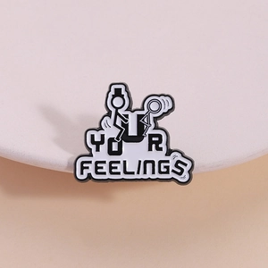 Funny Stickman Enamel Pin Brooch Black White Quote Badge Zinc Alloy Jewelry For Bag Clothing Lapel Pin For Men Women