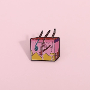 Creative Skin Anatomy Cross Section Enamel Brooch Pin Alloy Medical Science Biology Student Teacher Gift Jewelry Badge