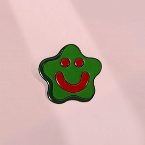 Cartoon Green Star Smiley Face Enamel Pin Zinc Alloy Brooch Cute Fashion Clothing Badge Accessory For Bag Hat Women Kids Gift