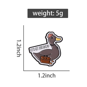 Détail de l'épinglette canard avec marquage de taille 1,2 pouce et poids de 5g