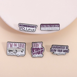 Musik Lyrics Emaille Pins Lila Weiß Schriftzug Brosche Zinklegierung Metall Abzeichen Für Kleidung Rucksack Zubehör Geschenk