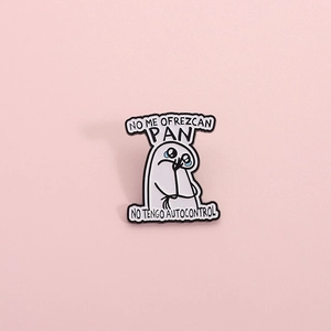 Funny Spanish No Me Ofrezcan Pan Meme Enamel Brooch Pin Humorous Self Control Alloy Cartoon Badge Lapel Pin For Unisex Jewelry