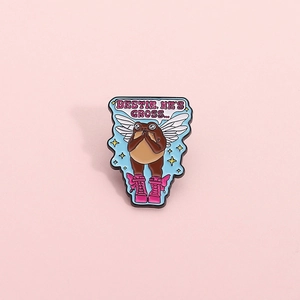 Funny Cartoon Frog Enamel Pin Brooch With Wings Pink Boots Slogan Alloy Lapel Pin For Backpack Clothing Decor Gift