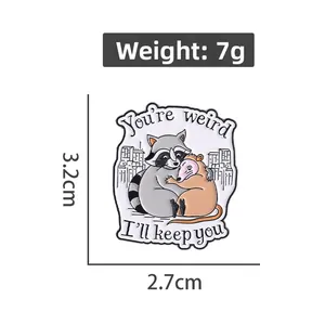 Detailed view of enamel animal pin with size 3.2x2.7cm and weight 7g dimensions