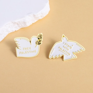 Peace Dove Enamel Pin Palestine Badge Zinc Alloy Animal Brooch For Clothing Backpack Decoration Jewelry Accessory Graduation Gift