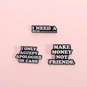 Ensemble de Broches en Émail avec Citations Anglaises Sarcastiques Insigne en Alliage pour Vêtements Sac à Dos Unisexe Bijoux