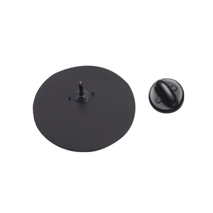 Detail of matte black pin clutch and rubber butterfly backings for enamel lapel badges