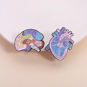 Anatomy Heart Brain Enamel Pin Medical Science Badge Brooch For Doctor Nurse Student Alloy Colorful Lapel Pin Clothes Decor