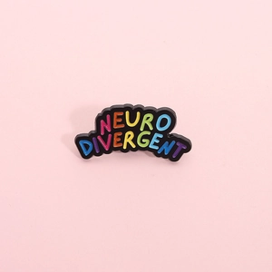 Creative Neurodivergent Enamel Pin Rainbow Letter Alloy Brooch For Backpack Clothes Neurodiversity Pride Badge Jewelry Gift