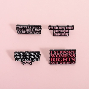 Personalized Feminist Quote Enamel Pin Alloy Brooch For Women Men Backpack Clothes Decor Fashion Accessory Jewelry Gift