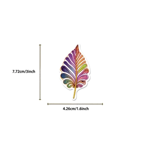 Guide des dimensions d'un autocollant feuille colorée avec longueur de 7,72 cm détaillée