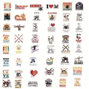 50 stuks waterdichte rock drumstel graffiti stickers voor gitaar laptop en bagage decor