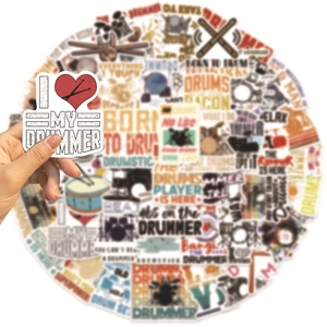 50 waterdichte rock drum stickers voor gitaar en laptop diy gepersonaliseerde decor