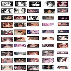 Set of 50 anime eye graffiti stickers for laptop and guitar DIY waterproof decoration