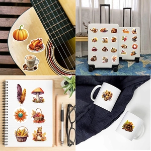 Adesivi del Ringraziamento impermeabili su chitarra, laptop, valigia e tazza decorata