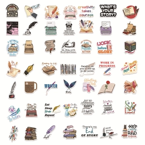 50pcs writer-themed waterproof graffiti stickers for laptops and guitars set
