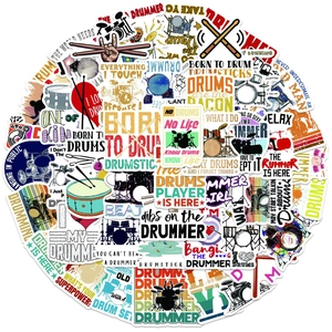 Set van 50 waterdichte drumstel stickers voor gitaar, laptop en koffer decoratie