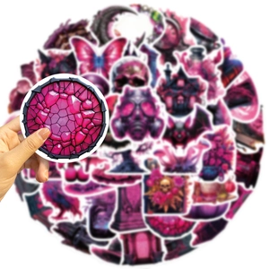 Set van 50 paarse magische gothic stickers voor laptop koffer gitaar diy waterdichte decals