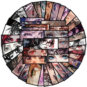 50 pack of colorful anime eye graffiti stickers for laptop and guitar DIY decoration