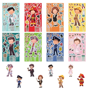 DIY career stickers set featuring doctors and firefighters for scrapbook decoration