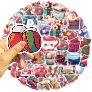 50-piece waterproof Christmas cartoon sticker set for DIY laptop and luggage decor